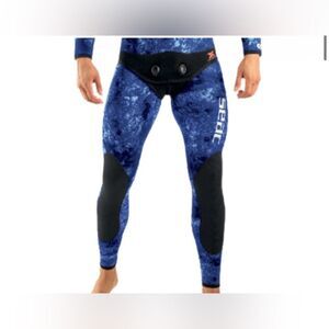 Seac men’s xl ghost 3.5MM pants open cell wet suit bottoms camouflage new